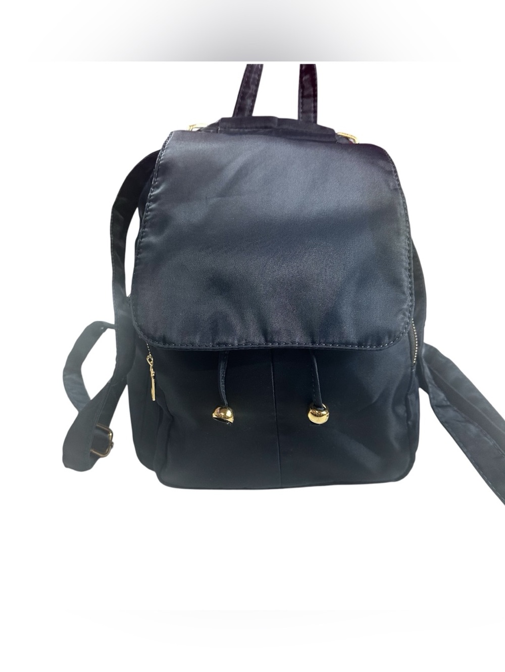Navy Blue Nylon Gold Tone Hardware Mini Everyday Travel Bag Backpack
